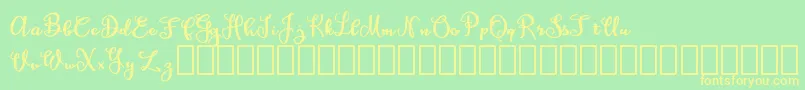 AmaghDemo Font – Yellow Fonts on Green Background