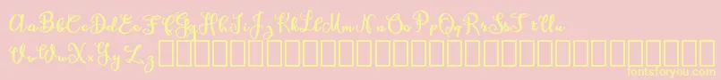 AmaghDemo-Schriftart – Gelbe Schriften auf rosa Hintergrund