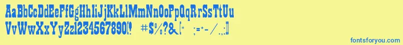 Rsplaybill Font – Blue Fonts on Yellow Background