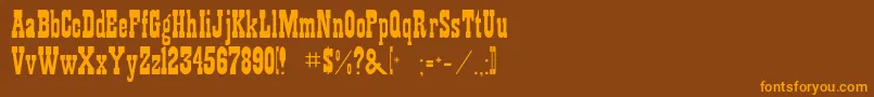 Rsplaybill Font – Orange Fonts on Brown Background