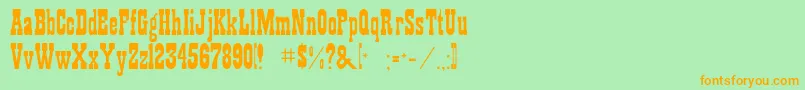 Rsplaybill Font – Orange Fonts on Green Background