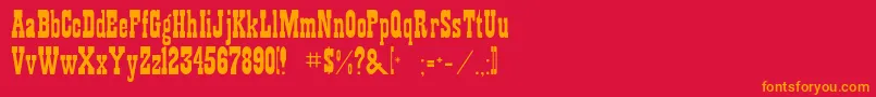 Rsplaybill Font – Orange Fonts on Red Background