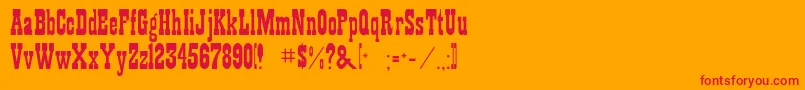 Rsplaybill-Schriftart – Rote Schriften auf orangefarbenem Hintergrund