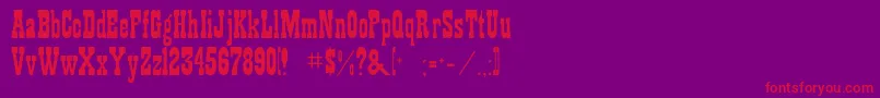 Rsplaybill-Schriftart – Rote Schriften auf violettem Hintergrund