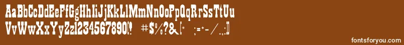 Rsplaybill-fontti – valkoiset fontit ruskealla taustalla