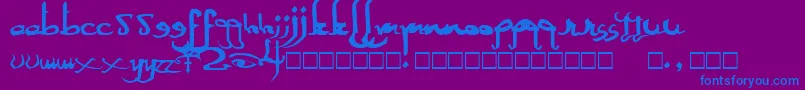 SexyMf Font – Blue Fonts on Purple Background