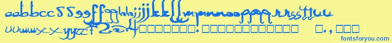 More about SexyMf Font SexyMf Font – Blue Fonts on Yellow Background