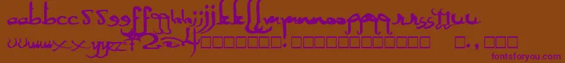 SexyMf Font – Purple Fonts on Brown Background