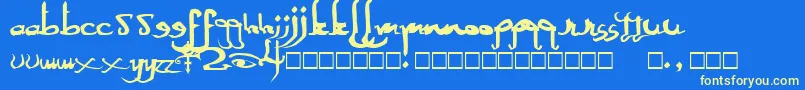 SexyMf Font – Yellow Fonts on Blue Background