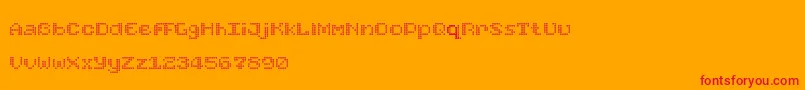 Шрифт FoundReceiptDemo – красные шрифты на оранжевом фоне