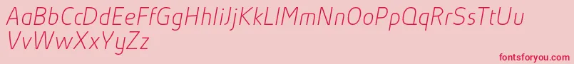 AbsolutProThinItalicReduced Font – Red Fonts on Pink Background