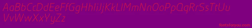 AbsolutProThinItalicReduced Font – Red Fonts on Purple Background