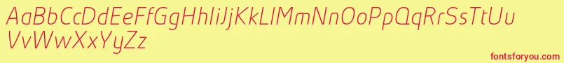 AbsolutProThinItalicReduced Font – Red Fonts on Yellow Background