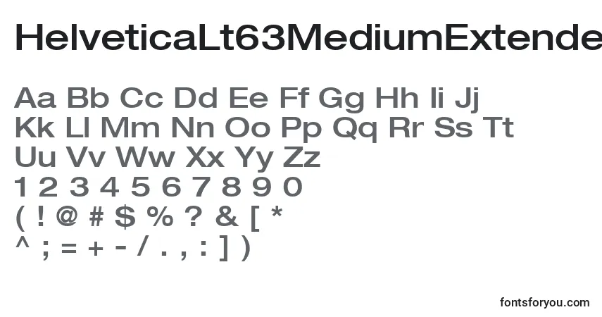 Schriftart HelveticaLt63MediumExtended – Alphabet, Zahlen, spezielle Symbole