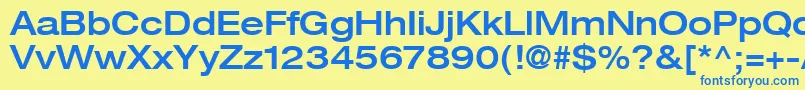 HelveticaLt63MediumExtended Font – Blue Fonts on Yellow Background