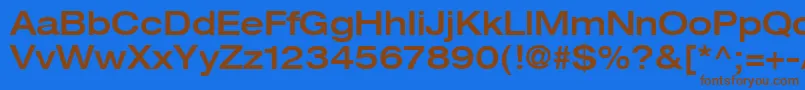 HelveticaLt63MediumExtended Font – Brown Fonts on Blue Background