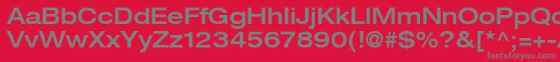 フォントHelveticaLt63MediumExtended – 赤い背景に灰色の文字