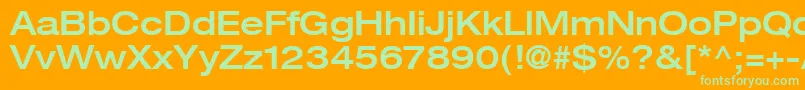 HelveticaLt63MediumExtended Font – Green Fonts on Orange Background