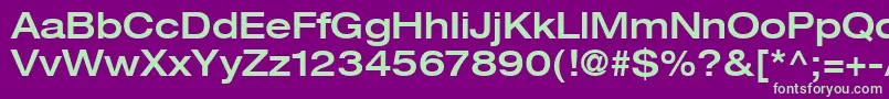 HelveticaLt63MediumExtended Font – Green Fonts on Purple Background