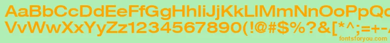 HelveticaLt63MediumExtended Font – Orange Fonts on Green Background