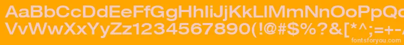 HelveticaLt63MediumExtended Font – Pink Fonts on Orange Background