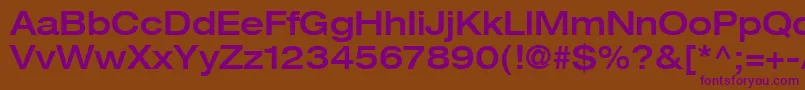 HelveticaLt63MediumExtended Font – Purple Fonts on Brown Background