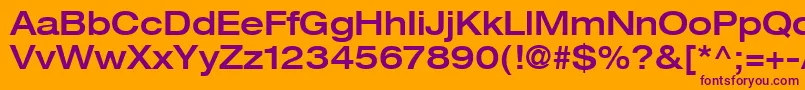 HelveticaLt63MediumExtended Font – Purple Fonts on Orange Background