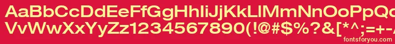 HelveticaLt63MediumExtended Font – Yellow Fonts on Red Background