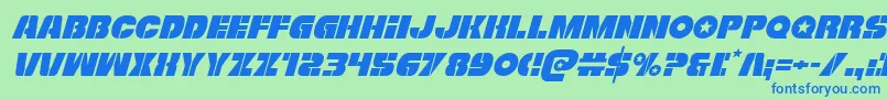 Freedomfighterital Font – Blue Fonts on Green Background