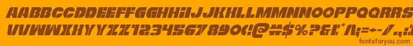 Шрифт Freedomfighterital – коричневые шрифты на оранжевом фоне