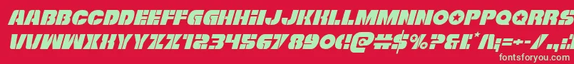 Freedomfighterital Font – Green Fonts on Red Background