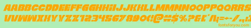 Freedomfighterital Font – Orange Fonts on Green Background