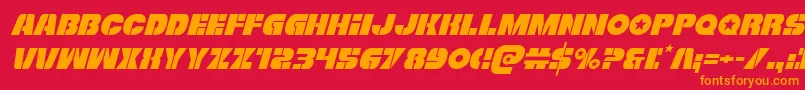 フォントFreedomfighterital – 赤い背景にオレンジの文字