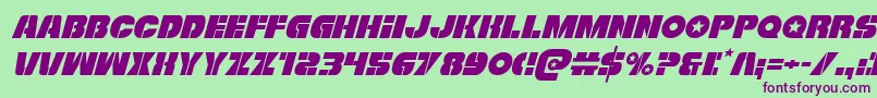 Freedomfighterital Font – Purple Fonts on Green Background