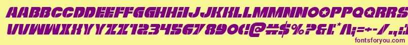 Freedomfighterital Font – Purple Fonts on Yellow Background