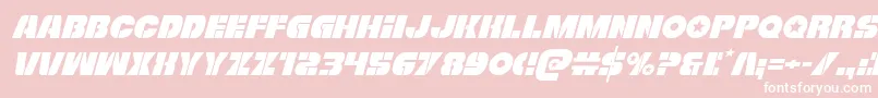 Freedomfighterital-Schriftart – Weiße Schriften auf rosa Hintergrund