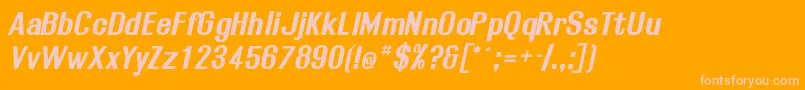 Rollobo Font – Pink Fonts on Orange Background