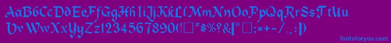 Czcionka HeidelaRegular – niebieskie czcionki na fioletowym tle