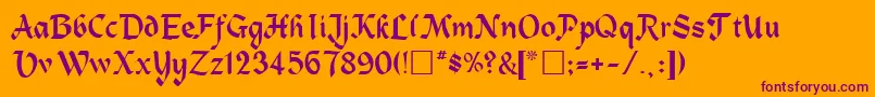 HeidelaRegular Font – Purple Fonts on Orange Background