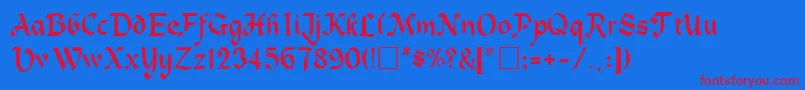 HeidelaRegular Font – Red Fonts on Blue Background