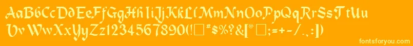 HeidelaRegular Font – Yellow Fonts on Orange Background