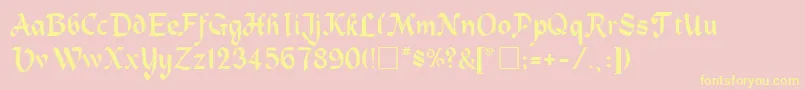 HeidelaRegular Font – Yellow Fonts on Pink Background