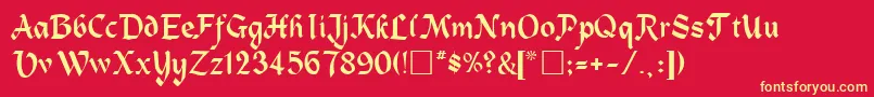 HeidelaRegular Font – Yellow Fonts on Red Background