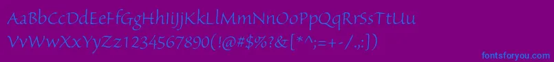 SanvitoproLtsubh Font – Blue Fonts on Purple Background