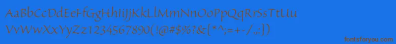 SanvitoproLtsubh Font – Brown Fonts on Blue Background