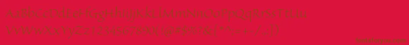 SanvitoproLtsubh-Schriftart – Braune Schriften auf rotem Hintergrund
