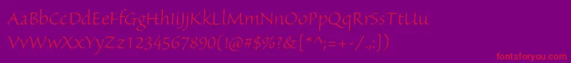 SanvitoproLtsubh Font – Red Fonts on Purple Background