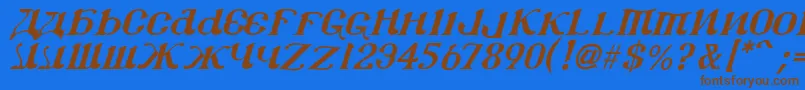 Csar2i Font – Brown Fonts on Blue Background