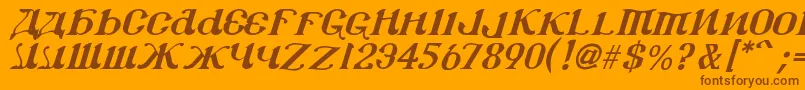 Csar2i Font – Brown Fonts on Orange Background