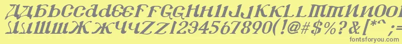 Csar2i-Schriftart – Graue Schriften auf gelbem Hintergrund